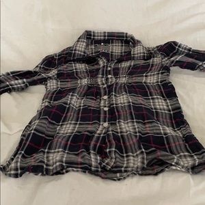 Blue and gray plaid shirt heart and soul